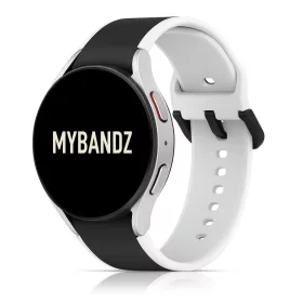   MYBANDZ rés-nélküli szilikon óraszíj Galaxy Watch 4-5-6-7 /fekete-fehér/ 20mm