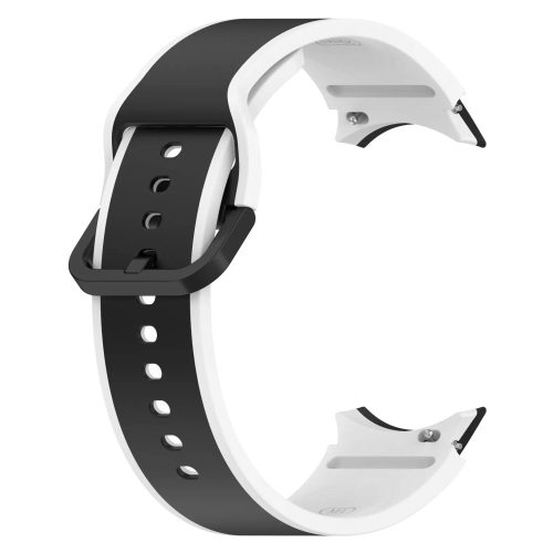 MYBANDZ rés-nélküli szilikon óraszíj Galaxy Watch 4-5-6 /fekete-fehér/ 20mm