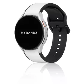   MYBANDZ rés-nélküli szilikon óraszíj Galaxy Watch 4-5-6-7 /fehér-fekete/ 20mm