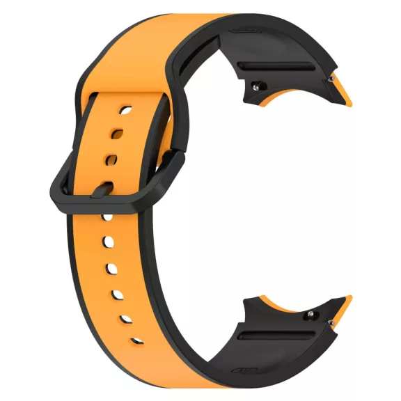 MYBANDZ rés-nélküli szilikon óraszíj Galaxy Watch 4-5-6-7 /mustársárga-fekete/ 20mm