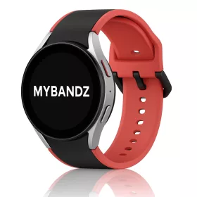  MYBANDZ rés-nélküli szilikon óraszíj Galaxy Watch 4-5-6-7 /fekete-piros/ 20mm