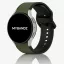 MYBANDZ rés-nélküli szilikon óraszíj Galaxy Watch 4-5-6-7 /khaki-fekete/ 20mm