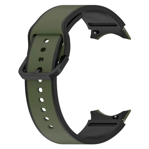 MYBANDZ rés-nélküli szilikon óraszíj Galaxy Watch 4-5-6-7 /khaki-fekete/ 20mm