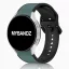 MYBANDZ rés-nélküli szilikon óraszíj Galaxy Watch 4-5-6-7 /zöldeskék-fekete/ 20mm