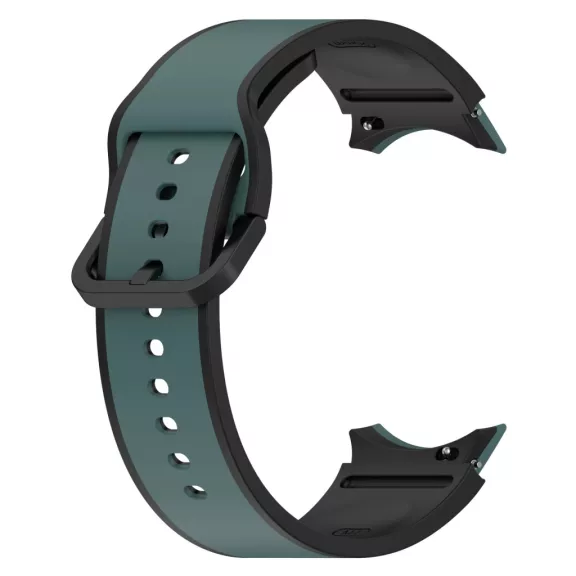 MYBANDZ rés-nélküli szilikon óraszíj Galaxy Watch 4-5-6-7 /zöldeskék-fekete/ 20mm