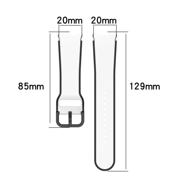 MYBANDZ rés-nélküli szilikon óraszíj Galaxy Watch 4-5-6-7 /zöldeskék-fekete/ 20mm