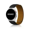 MYBANDZ kétrészes mágneses szilikon óraszíj Galaxy Watch 4-5-6-7/fekete(ezüst csatlakozó)/ 20mm