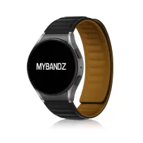   MYBANDZ kétrészes mágneses szilikon óraszíj Galaxy Watch 4-5-6-7/fekete(fekete csatlakozó)/ 20mm