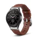 MYBANDZ Elegáns bőróraszíj Galaxy Watch 4-5-6-7/vörösbarna(ezüst csat)/ 20mm