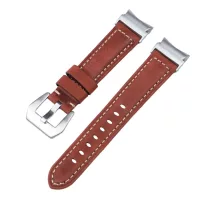   MYBANDZ Elegáns bőróraszíj Galaxy Watch 4-5-6-7/vörösbarna(ezüst csat)/ 20mm