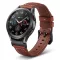 MYBANDZ Elegáns bőróraszíj Galaxy Watch 4-5-6-7/vörösbarna(fekete csat)/ 20mm