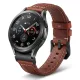MYBANDZ Elegáns bőróraszíj Galaxy Watch 4-5-6-7/vörösbarna(fekete csat)/ 20mm