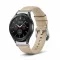 MYBANDZ Elegáns bőróraszíj Galaxy Watch 4-5-6-7/bézs(ezüst csat)/ 20mm