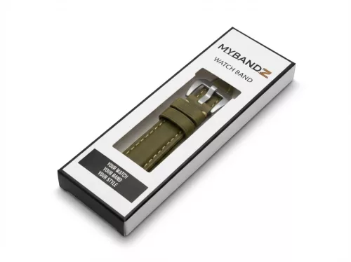 MYBANDZ Elegáns bőróraszíj Galaxy Watch 4-5-6-7/barna(ezüst csat)/ 20mm