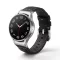 MYBANDZ Elegáns bőróraszíj Galaxy Watch 4-5-6-7/fekete(ezüst csat)/ 20mm