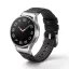 MYBANDZ Elegáns bőróraszíj Galaxy Watch 4-5-6-7/fekete(ezüst csat)/ 20mm