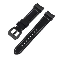   MYBANDZ Elegáns bőróraszíj Galaxy Watch 4-5-6-7/fekete(fekete csat)/ 20mm