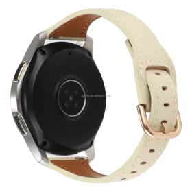   MYBANDZ Elegáns slim bőróraszíj rosegold csattal /krémfehér/20mm