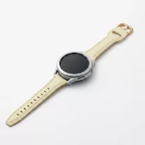   MYBANDZ Elegáns slim bőróraszíj rosegold csattal /krémfehér/20mm