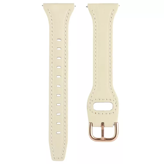 MYBANDZ Elegáns slim bőróraszíj rosegold csattal /krémfehér/20mm