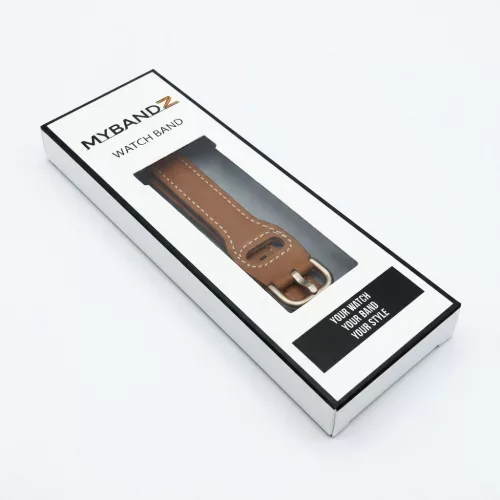 MYBANDZ Elegáns slim bőróraszíj rosegold csattal /barna/20mm