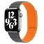 Apple Watch mágneses kétrészes szilikon szíj /szürke-narancs/ 40/41 és 42 mm