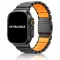 Apple Watch Force fém óraszíj /fekete-narancs/ 44/45/46/49 mm