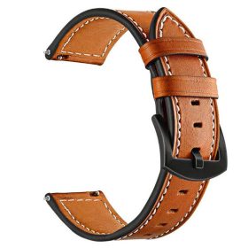   MYBANDZ Elegáns bőróraszíj /vörösesbarna - fekete csattal / 22mm