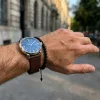 MYBANDZ Elegáns bőróraszíj /sötétbarna - fekete csattal / 22mm
