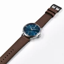   MYBANDZ Elegáns bőróraszíj /sötétbarna - fekete csattal / 22mm