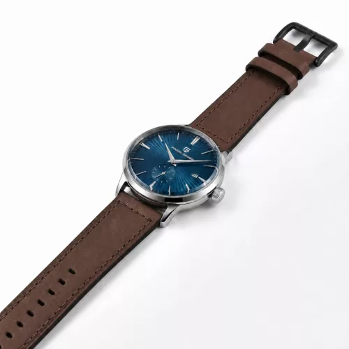 MYBANDZ Elegáns bőróraszíj /sötétbarna - fekete csattal / 22mm