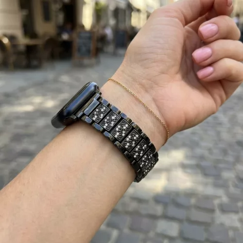 Apple Watch DIamond fém szíj / fekete / 40/41 és 42mm