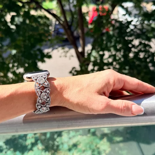 Apple Watch CrystalLace fém szíj / fekete / 40/41 és 42mm