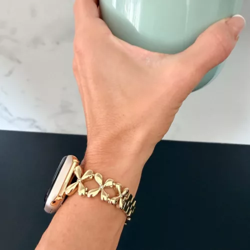 Apple Watch FloralCharm fém szíj / arany/ 40/41 és 42mm