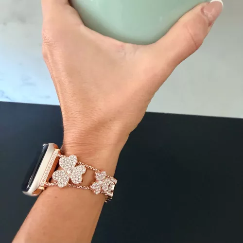 Apple Watch FloralShine fém szíj / rosegold/ 40/41 és 42mm