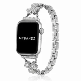 Apple Watch FloralShine fém szíj / ezüst / 40/41 és 42mm