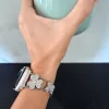 Apple Watch FloralShine fém szíj / ezüst / 40/41 és 42mm