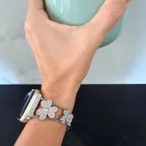 Apple Watch FloralShine fém szíj / ezüst / 40/41 és 42mm
