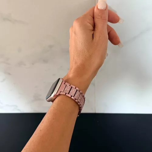 Apple Watch DIamond  fém szíj / pinkarany / 42/44/45/49
