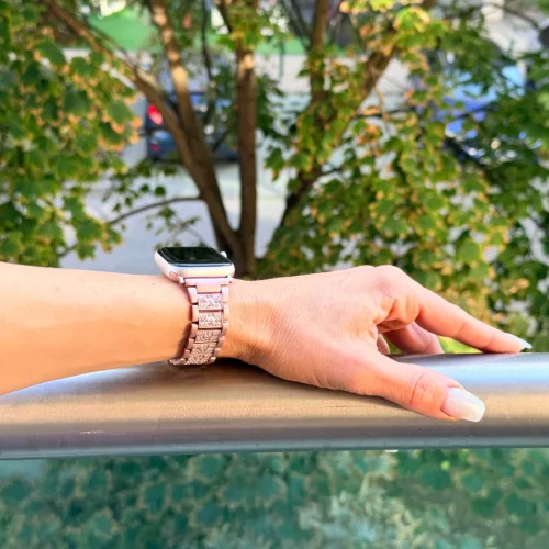Apple Watch DIamond  fém szíj / pinkarany / 42/44/45/49