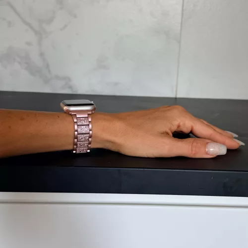 Apple Watch DIamond  fém szíj / pinkarany / 42/44/45/49