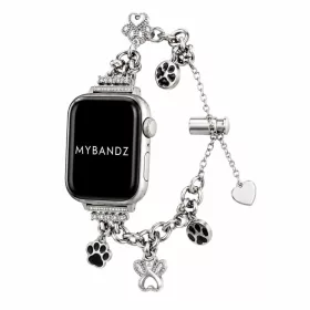 Apple Watch PawCharm fém szíj / ezüst/ 42/44/45/49