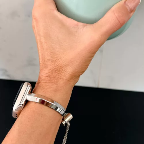 Apple Watch SilkChain fém szíj / ezüst / 42/44/45/49