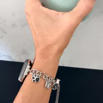 Apple Watch PawCharm fém szíj / ezüst/ 42/44/45/49