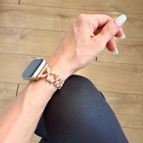 Apple Watch FloralCharm fém szíj / rosegold/ 42/44/45/49