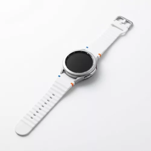 MYBANDZ Waves szilikon óraszíj-fehér/Samsung Galaxy Watch 4-5-6-7