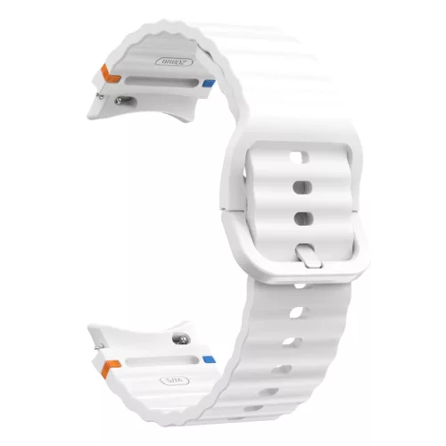 MYBANDZ Waves szilikon óraszíj-fehér/Samsung Galaxy Watch 4-5-6-7