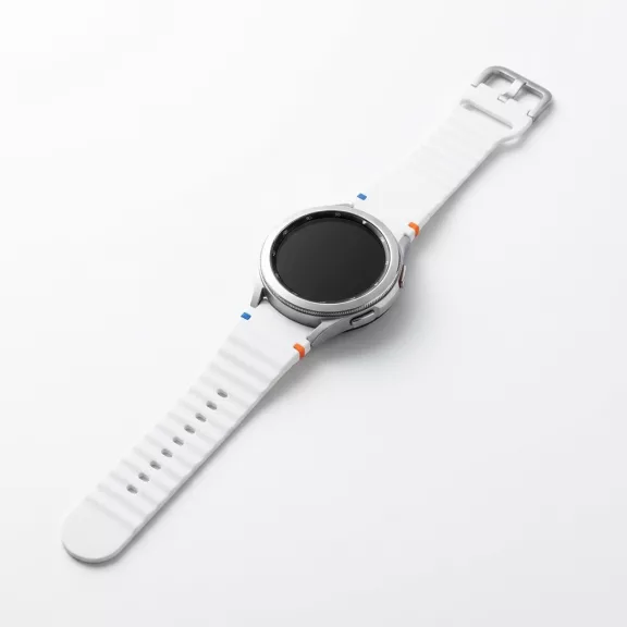 MYBANDZ Waves szilikon óraszíj-fehér/Samsung Galaxy Watch 4-5-6-7