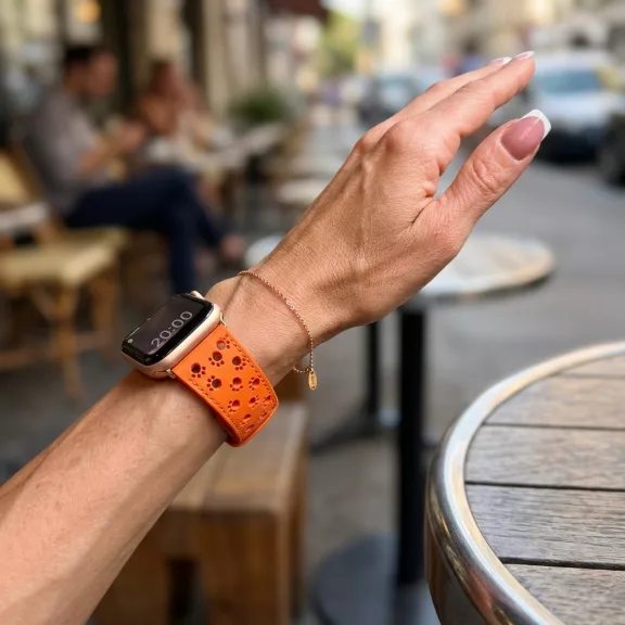 Apple Watch Paw szilikon óraszíj/narancs/40/41 és 42mm