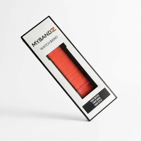MYBANDZ Tépőzáras rugalmas szövet óraszíj / élénk narancs / 20mm